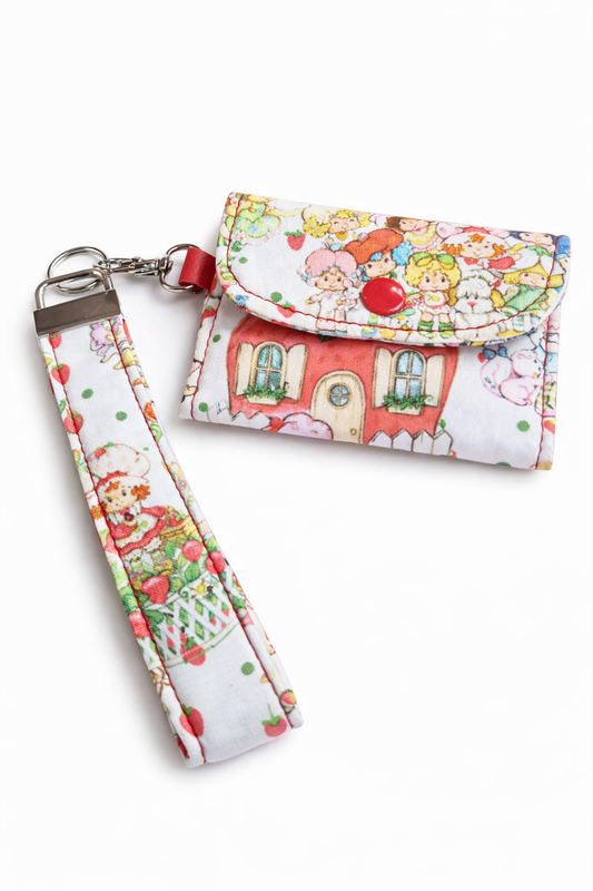 Strawberry Friends Key Fob & Card Holder Set