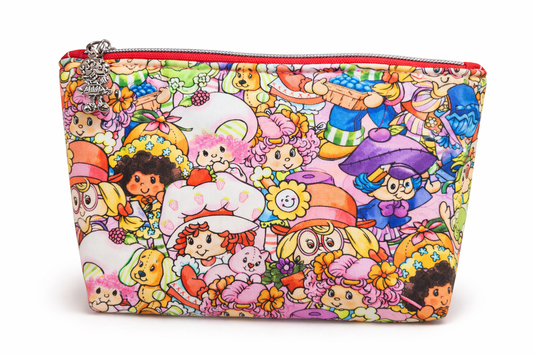 80's Strawberry Girl & Friends Squared Zipper Pouch Two Sizes