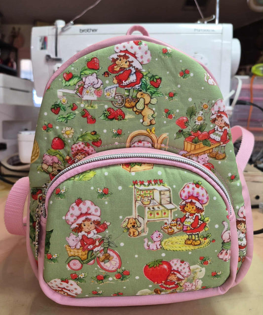 Scented Option! Strawberry Girl Sage Green & Pink Backpack