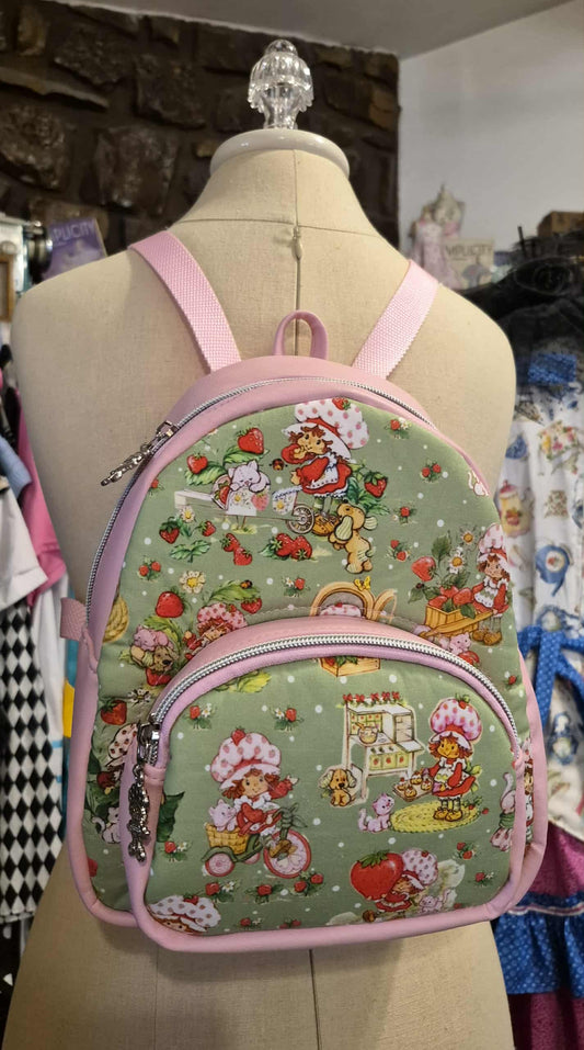 Scented Option! Strawberry Girl Sage Green & Pink Backpack