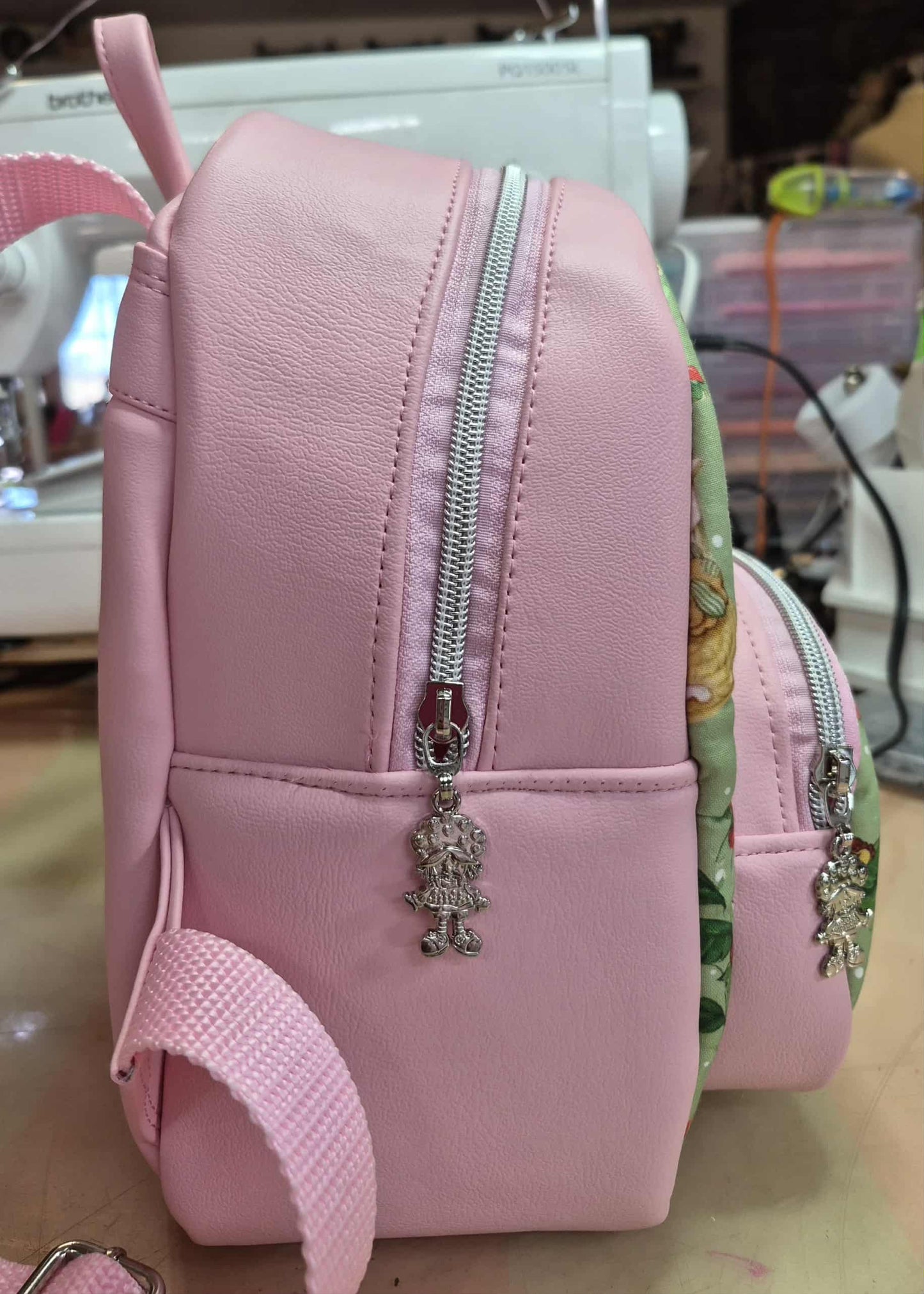 Scented Option! Strawberry Girl Sage Green & Pink Backpack